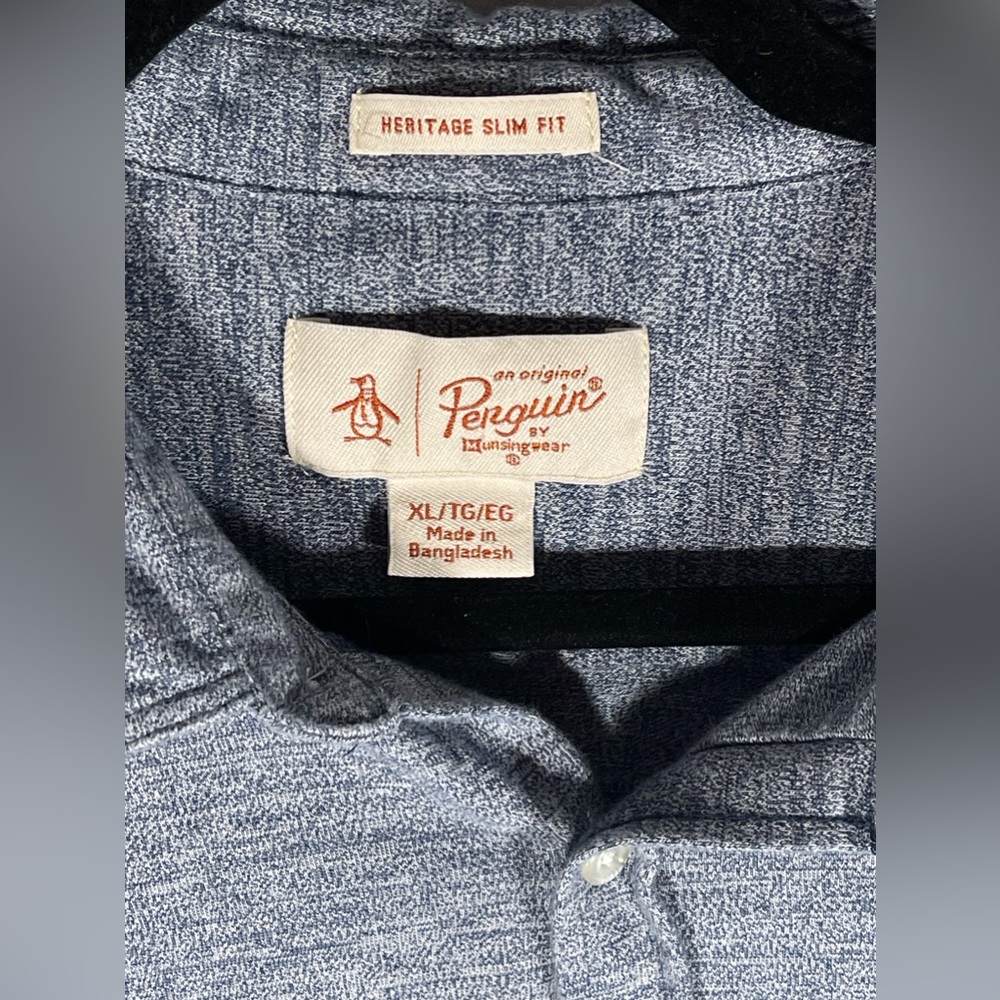 The Original Penguin by Munsingwear Long Sleeve Button Up Men's XL Denim Like
